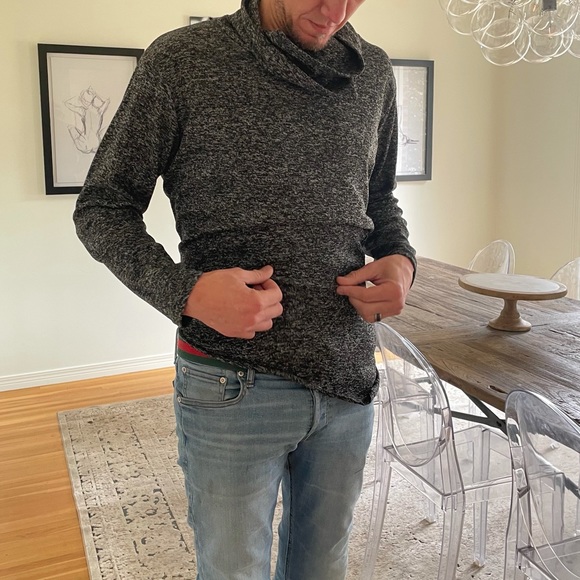 Men’s Edgy Cowl Neck Fitted Sweater - XL - Picture 2 of 3